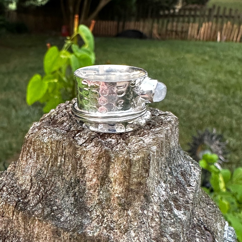 Sterling silver Moonstone ring 925 - Picture 16 of 17